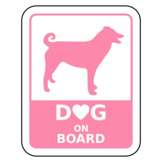 Dog On Board Sticker (Pink)